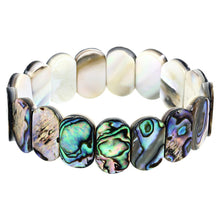 Load image into Gallery viewer, Green Abalone Shell Stretch Bracelet Round