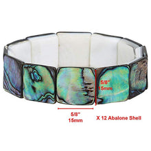 Load image into Gallery viewer, Green Abalone Shell Stretch Bracelet Square
