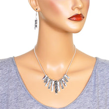 Load image into Gallery viewer, Silver Tone Fashion Necklace Earring Set