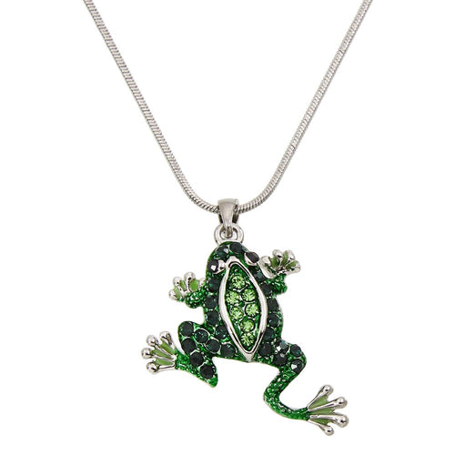 Green Frog Pendant Necklace