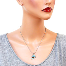 Load image into Gallery viewer, Double Dolphin Pendant Necklace