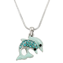 Load image into Gallery viewer, Double Dolphin Pendant Necklace