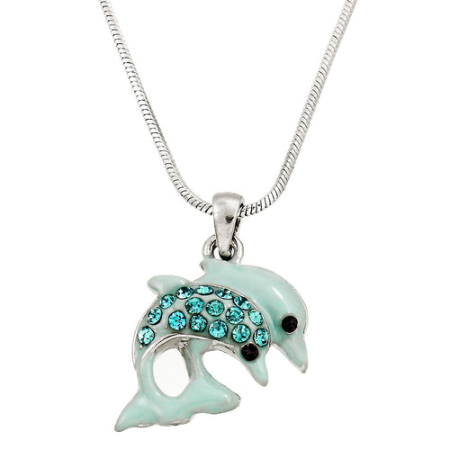 Double Dolphin Pendant Necklace