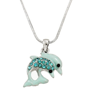 Double Dolphin Pendant Necklace