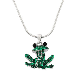 Green Frog Pendant Necklace