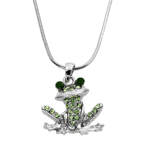 Green Frog Pendant Necklace