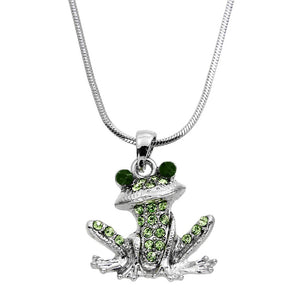 Green Frog Pendant Necklace