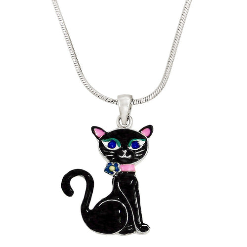 Black Cat Pendant Necklace