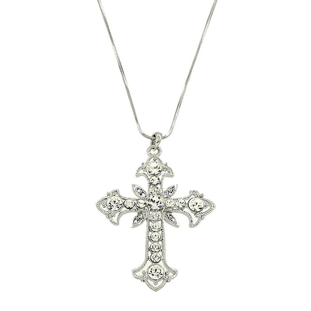 Clear Cross Pendant Necklace
