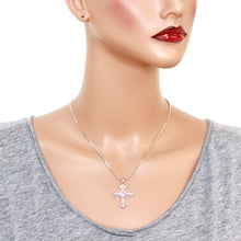Load image into Gallery viewer, Pink Cross Pendant Necklace