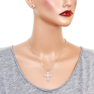 Pink Cross Pendant Necklace