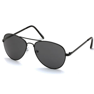 Aviator Sunglasses Classic - Non-Polarized - Black Frame - Grey
