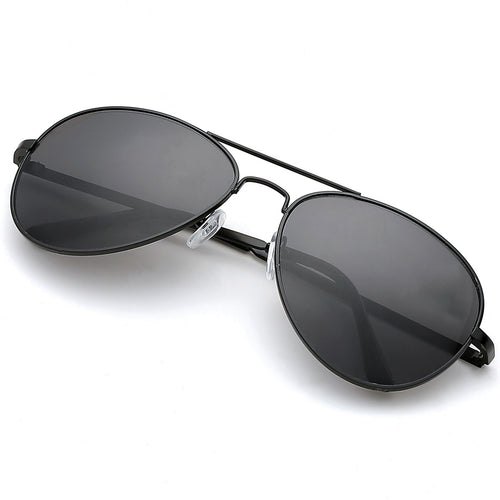 Aviator Sunglasses Classic - Non-Polarized - Black Frame - Grey