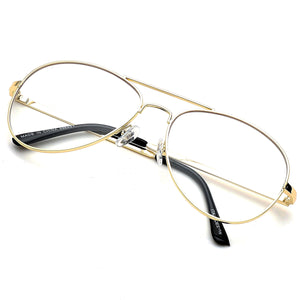 Aviator Sunglasses Classic - Non-Polarized - Gold Frame - Clear
