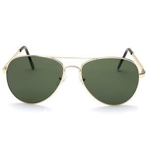 Aviator Sunglasses Classic - Polarized - Gold Frame - Dark Green