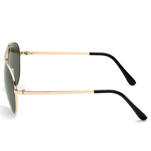 Aviator Sunglasses Classic - Non-Polarized - Gold Frame - Dark Green