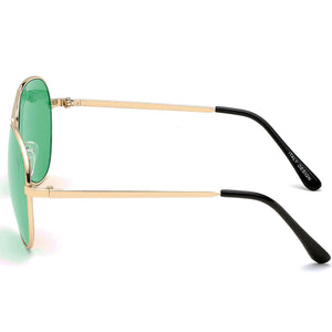 Aviator Sunglasses Classic - Non-Polarized - Gold Frame - Emerald