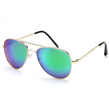 Load image into Gallery viewer, Aviator Sunglasses Classic - Non-Polarized - Gold Frame - Green/Blue Mirror