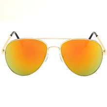 Load image into Gallery viewer, Aviator Sunglasses Classic - Non-Polarized - Gold Frame - Orange/Yellow Mirror