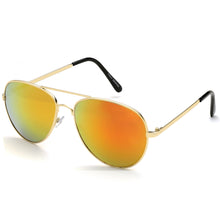 Load image into Gallery viewer, Aviator Sunglasses Classic - Non-Polarized - Gold Frame - Orange/Yellow Mirror