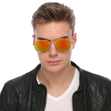 Load image into Gallery viewer, Aviator Sunglasses Classic - Non-Polarized - Gold Frame - Orange/Yellow Mirror