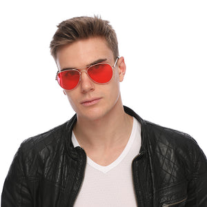 Aviator Sunglasses Classic - Non-Polarized - Gold Frame - Red
