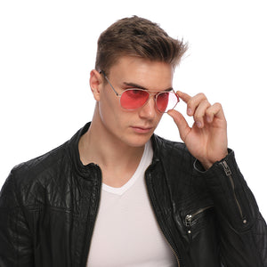 Aviator Sunglasses Classic - Non-Polarized - Gold Frame - Rose Pink