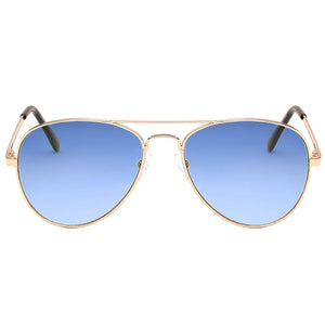 Aviator Sunglasses Classic - Non-Polarized - Gold Frame - Sky Blue
