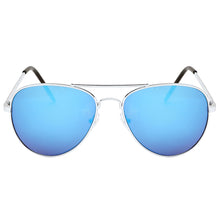 Load image into Gallery viewer, Aviator Sunglasses Classic - Non-Polarized - Silver Frame - Blue/Royal Mirror