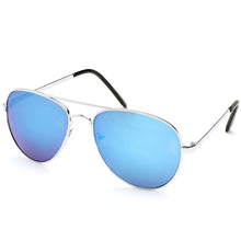 Load image into Gallery viewer, Aviator Sunglasses Classic - Non-Polarized - Silver Frame - Blue/Royal Mirror