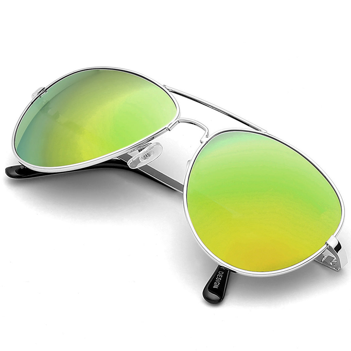 Green mirror sunglasses isolated on white Vector Image
