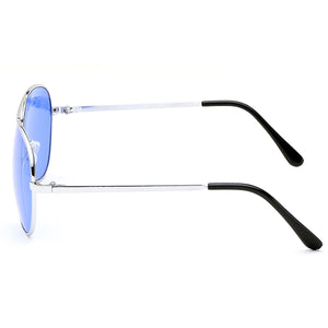 Aviator Sunglasses Classic - Non-Polarized - Silver Frame - Sky Blue