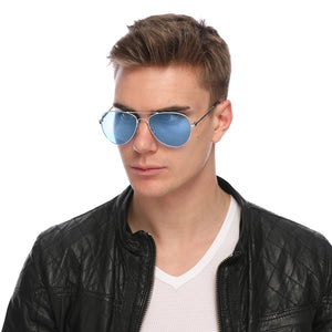 Aviator Sunglasses Classic - Non-Polarized - Silver Frame - Sky Blue