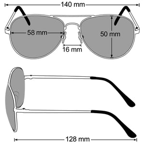 Aviator Sunglasses Classic - Non-Polarized - Silver Frame - Royal Blue
