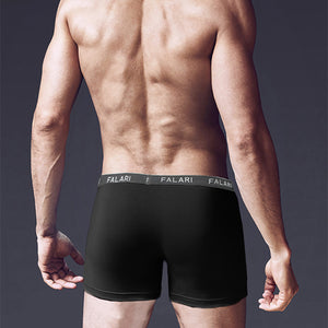 Falari Men's 4-Pack Black Bamboo Rayon Ultra Soft Lightweight Breathable Boxer Briefs Underwear