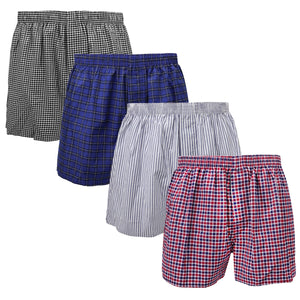 Falari 4-Pack Men's Boxer Underwear 100% Cotton Premium Quality 368-01