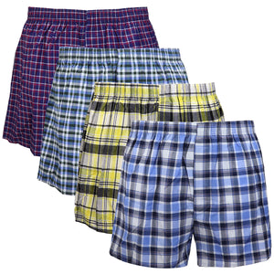 Falari 4-Pack Men's Boxer Underwear 100% Cotton Premium Quality 368-03