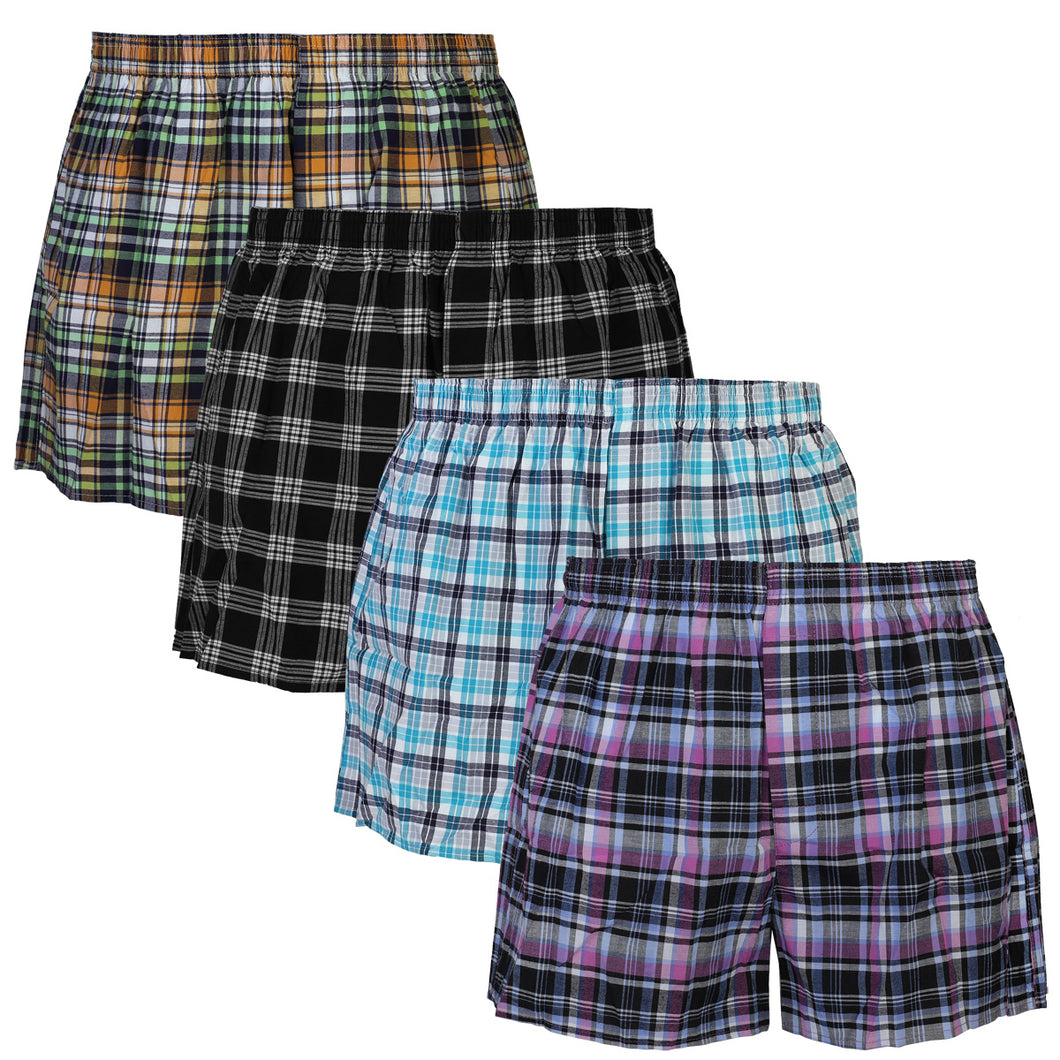 Falari 4-Pack Men's Boxer Underwear 100% Cotton Premium Quality 368-05