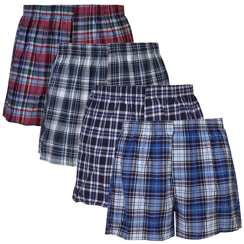 Falari 4-Pack Men's Boxer Underwear 100% Cotton Premium Quality 368-06