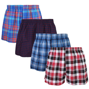 Falari 4-Pack Men's Boxer Underwear 100% Cotton Premium Quality 368-07