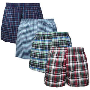 Falari 4-Pack Men's Boxer Underwear 100% Cotton Premium Quality 368-08