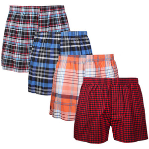 Falari 4-Pack Men's Boxer Underwear 100% Cotton Premium Quality 368-09