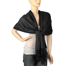 Load image into Gallery viewer, Women&#39;s Soft Solid Color Pashmina Shawl Wrap Scarf - Black
