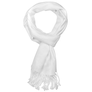 Women's Soft Solid Color Pashmina Shawl Wrap Scarf - White
