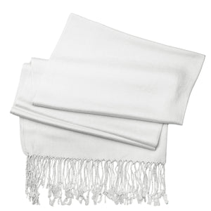 Women's Soft Solid Color Pashmina Shawl Wrap Scarf - White