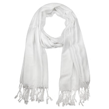 Load image into Gallery viewer, Women&#39;s Soft Solid Color Pashmina Shawl Wrap Scarf - White