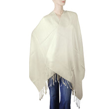 Load image into Gallery viewer, Women&#39;s Soft Solid Color Pashmina Shawl Wrap Scarf - Off White
