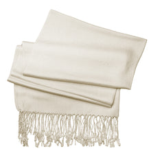 Load image into Gallery viewer, Women&#39;s Soft Solid Color Pashmina Shawl Wrap Scarf - Off White
