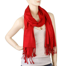 Load image into Gallery viewer, Women&#39;s Soft Solid Color Pashmina Shawl Wrap Scarf - Red