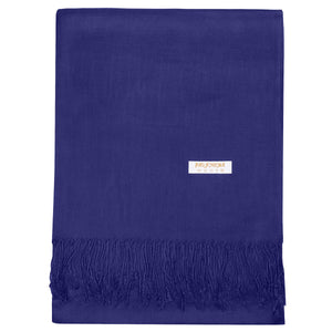 Women's Soft Solid Color Pashmina Shawl Wrap Scarf - Navy